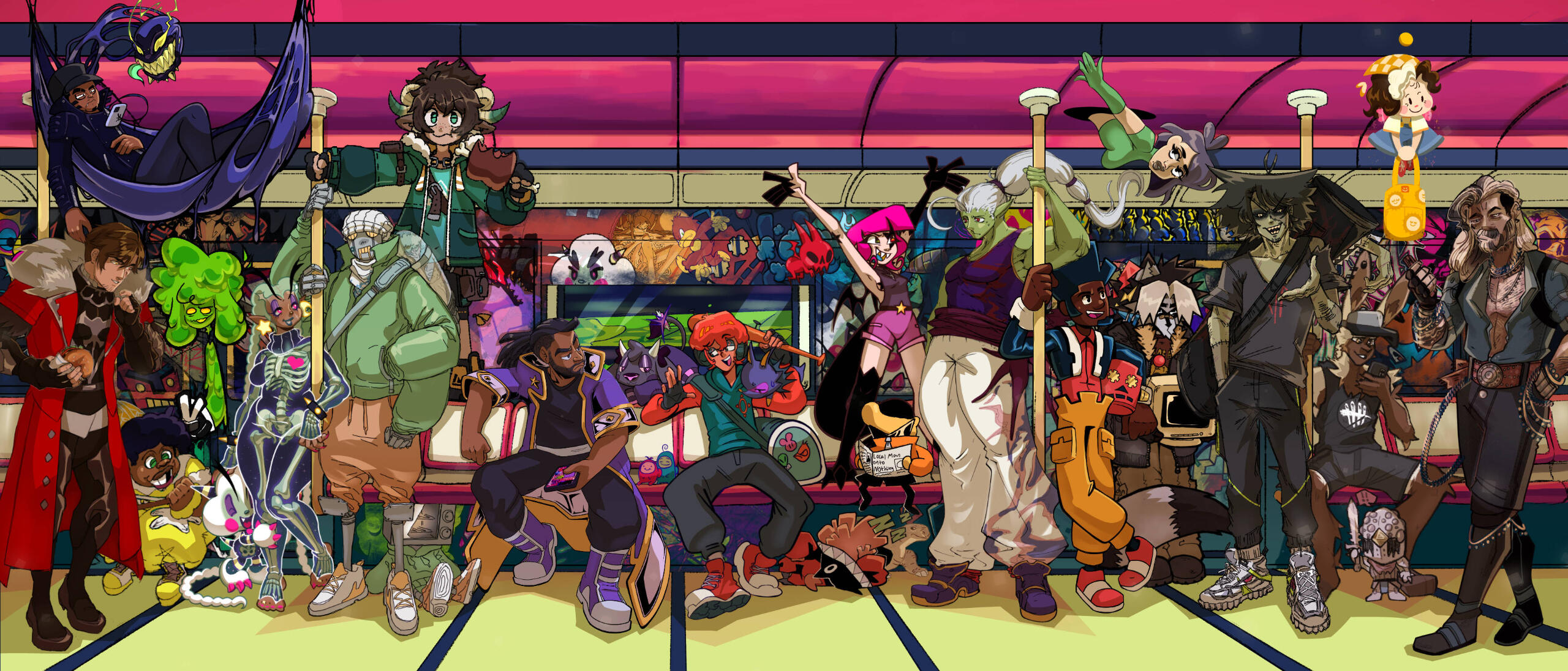 Drawn by the homies. Hosted, assembled,shaded,BG by me.